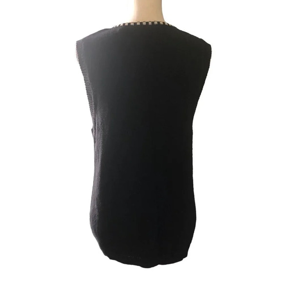 Vintage CAPACITY Sz M Women's Black Spring/Summer Theme Bees Zip Up Sweater Vest - Picture 6 of 6